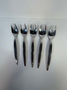 Set of 5 Arthur Salm ASF3 Dynasty Stainless Steel Sporks Japan MCM‎
